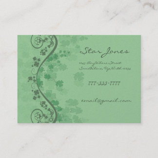 Tarjeta De Visita Swirls y Clover y Shamrock Galore