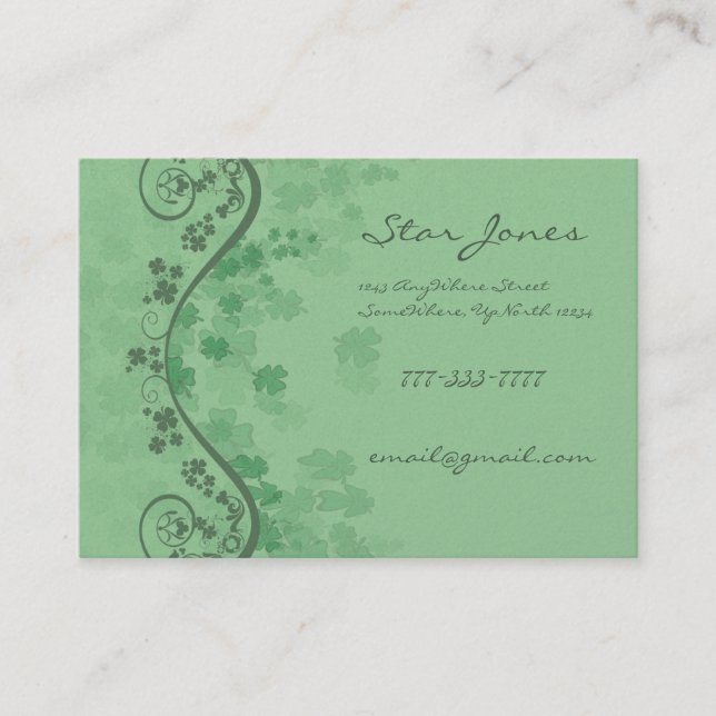 Tarjeta De Visita Swirls y Clover y Shamrock Galore (Anverso)