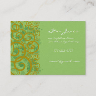Tarjeta De Visita Swirls y Clover y Shamrock Galore