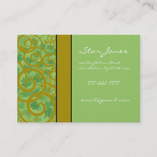 Tarjeta De Visita Swirls y Clover y Shamrock Galore