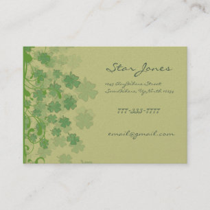 Tarjeta De Visita Swirls y Clover y Shamrock Galore