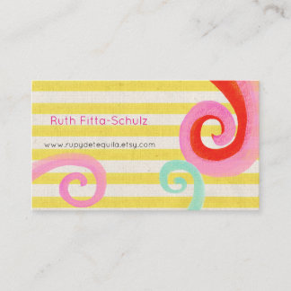 Tarjeta De Visita Swirls Yellow Strips