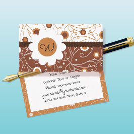Tarjeta de visita Swirly Floral Monogram
