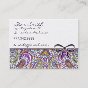 Tarjeta De Visita Swirly Floral Paisley