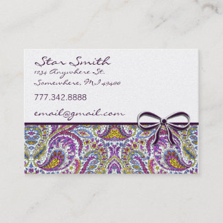 Tarjeta De Visita Swirly Floral Paisley