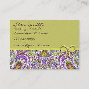 Tarjeta De Visita Swirly Floral Paisly