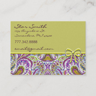 Tarjeta De Visita Swirly Floral Paisly