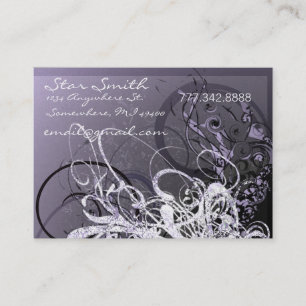 Tarjeta De Visita Swirly Florals Purple