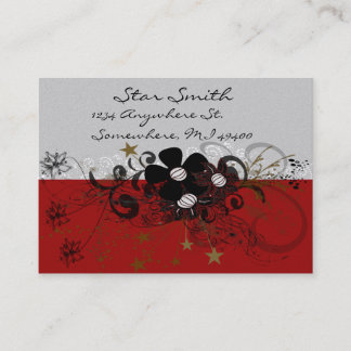 Tarjeta de visita Swirly Flower - Borgoña