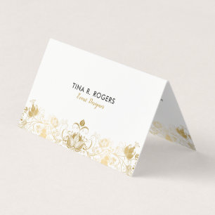 Tarjeta De Visita Swirly Gold Vintage Lace Design