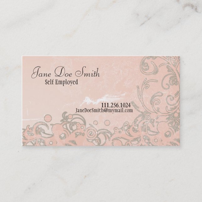 Tarjeta De Visita SwirlyGrunge Elegance (Anverso)