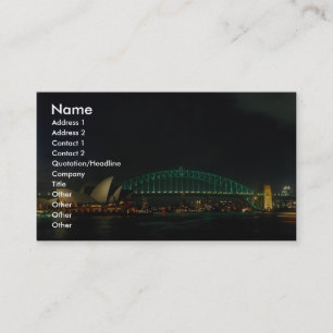 Tarjeta De Visita Sydney Bridge y Opera House por la noche, Australi
