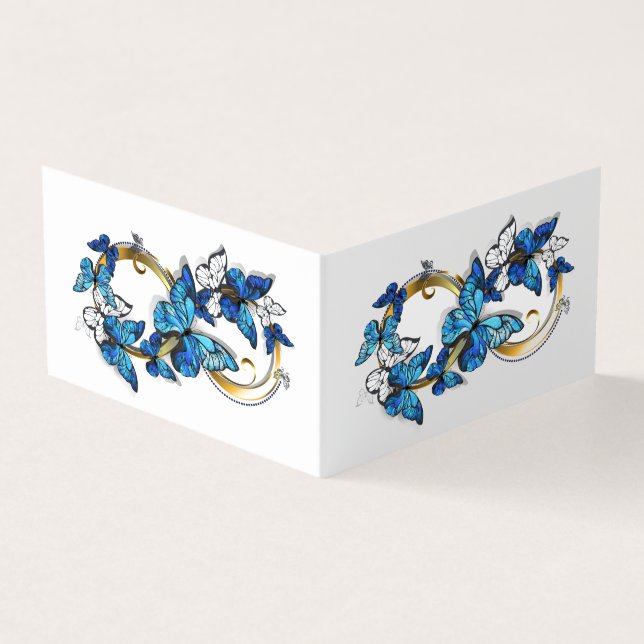 Tarjeta De Visita Symbol Infinity of Blue Morpho Butterflies (Exterior)