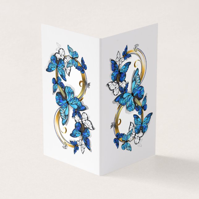 Tarjeta De Visita Symbol Infinity of Blue Morpho Butterflies (Exterior)