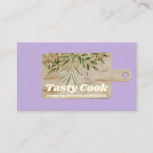 Tarjeta De Visita Tabla de cortar Cocina rústica morada
