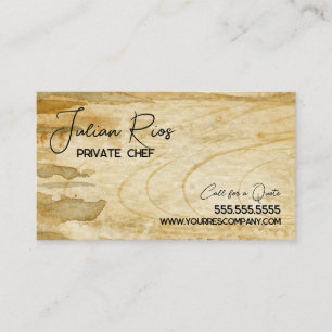 Tarjeta De Visita Tabla de cortar restaurante chef acuarela