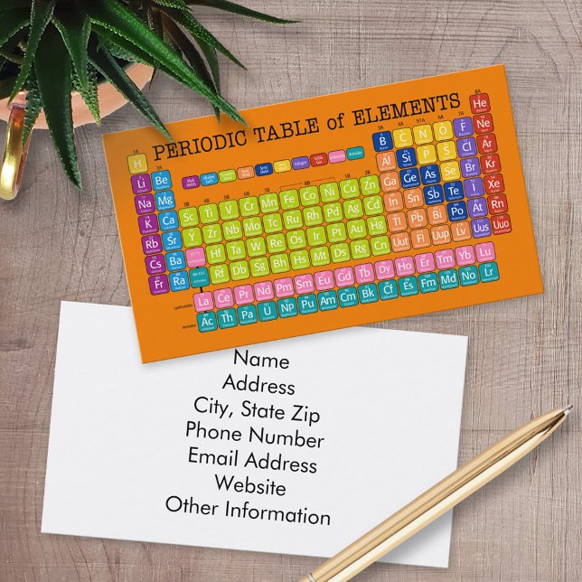 Tarjeta De Visita Tabla periódica de elementos (Custom Printed Business Cards)