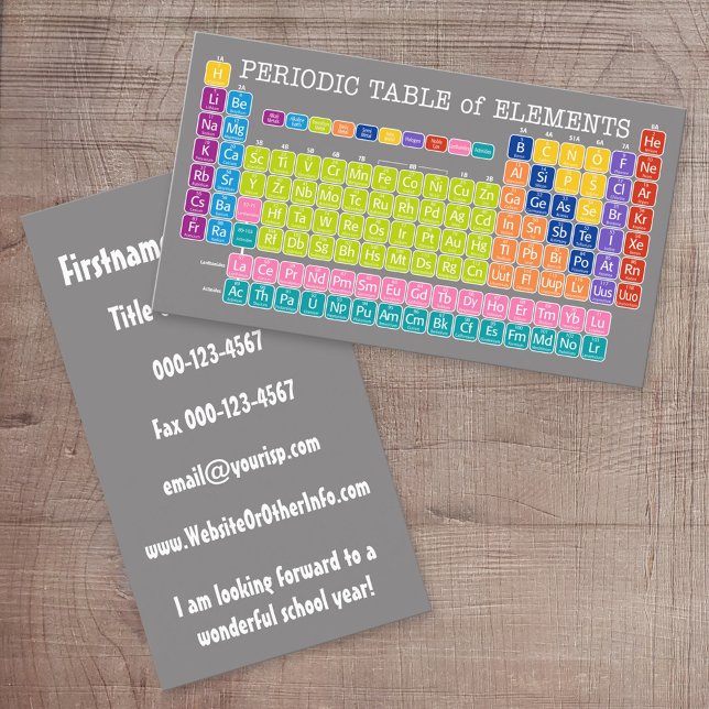 Tarjeta De Visita Tabla periódica de elementos: De vuelta al contact (Custom Printed Online Business Card)