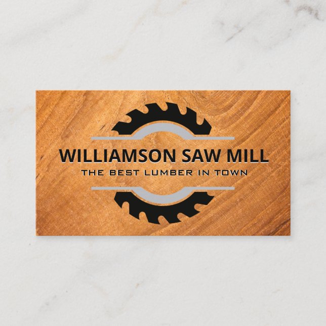 Tarjeta De Visita Tabla Saw | Saw Mill | Lumber Yard (Anverso)