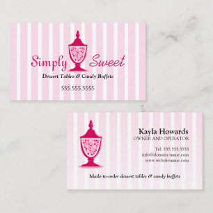 Tarjeta De Visita Tablas de la comida fría y del postre del caramel