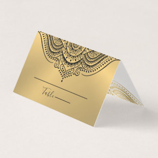 Tarjeta De Visita Table No. Place Card Ornate Gold Mandala