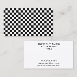 Tarjeta De Visita Tablero de ajedrez clásico blanco y negro de STayl