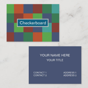 Tarjeta De Visita Tablero de ajedrez colorido