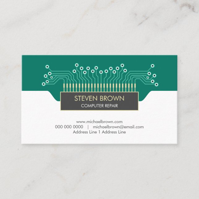 Tarjeta De Visita Tablero de circuito de informática geek codificaci (Anverso)