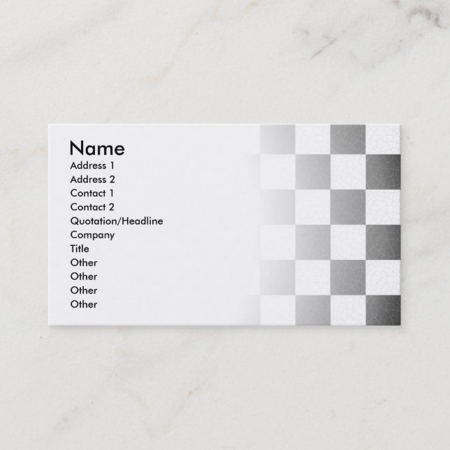 Tarjeta De Visita Tablero de damas texturizado simple (Anverso)