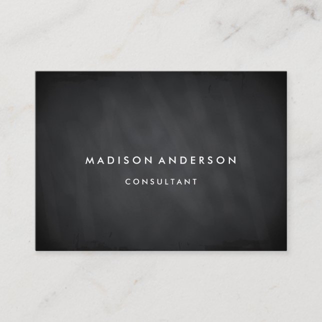 Tarjeta De Visita Tablero de tiza negro moderno elegante profesional (Anverso)