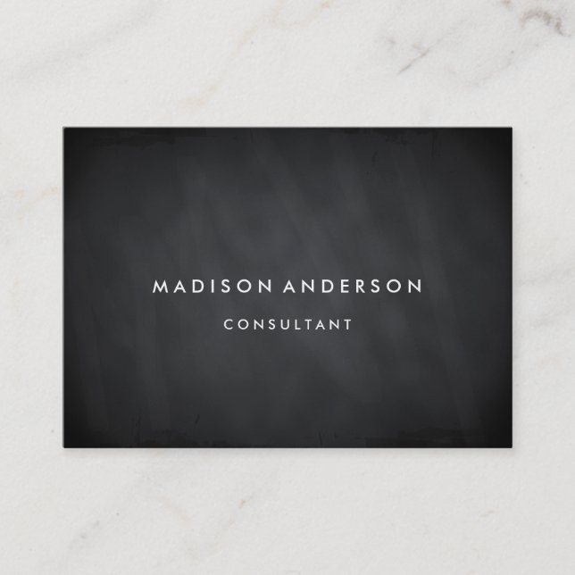 Tarjeta De Visita Tablero de tiza negro moderno elegante profesional (Anverso)