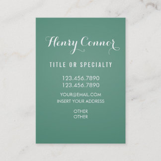 Tarjeta De Visita Tablero moderado oscuro de la vertical del verde