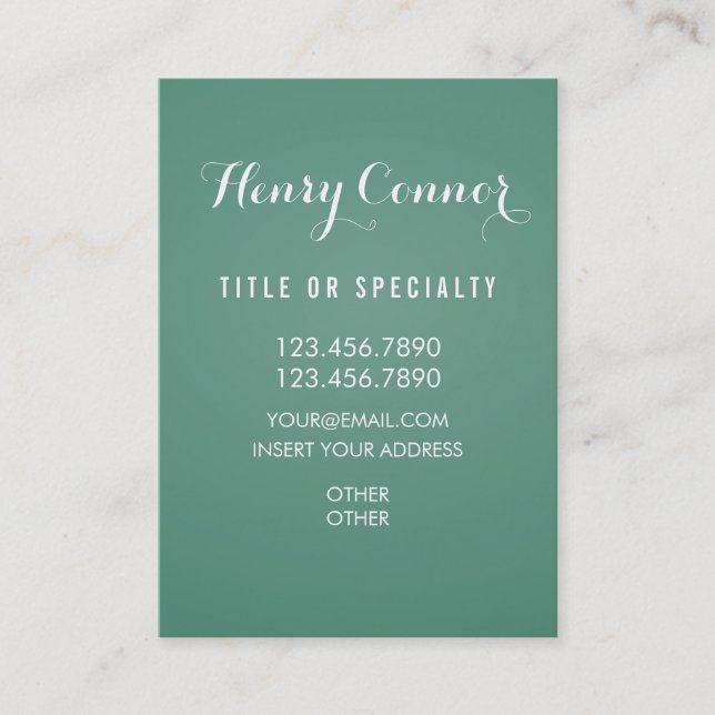 Tarjeta De Visita Tablero moderado oscuro de la vertical del verde (Anverso)
