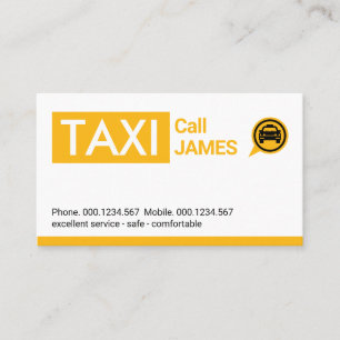 Tarjeta De Visita Tablilla de Auto de Taxi Amarillo