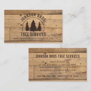 Tarjeta De Visita Tablón de madera de árboles rústicos