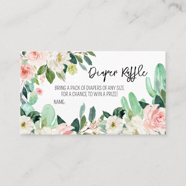 Tarjeta De Visita Taco Bout un bebé Baby Shower Diaper Raffle (Anverso)
