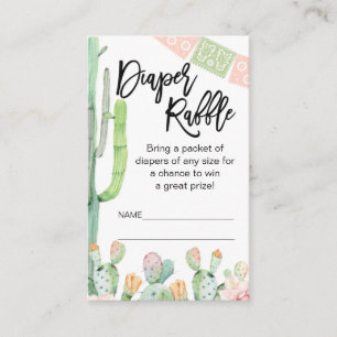 Tarjeta De Visita Taco Cactus Fiesta Tema Diaper Raffle Insertar
