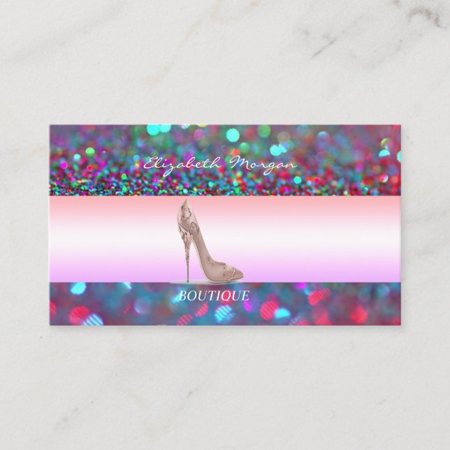 Tarjeta De Visita Tacón Alto Bokeh Moderno Femenino (Anverso)