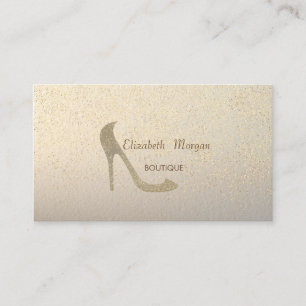 Tarjeta De Visita Tacón alto elegante moderno, confeti dorado