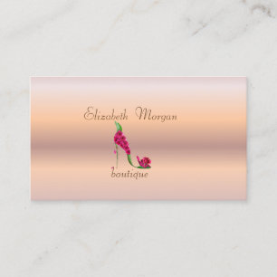 Tarjeta De Visita Tacones Altos de Oro Rosa Elegantes y Sofisticados
