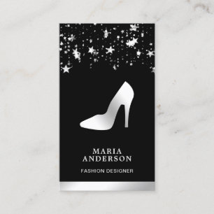 Tarjeta De Visita Tacones altos de stiletto con estrellas de confeti