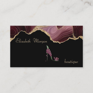 Tarjeta De Visita Tacones altos profesionales elegantes Burgundy Aga
