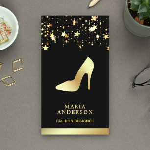 Tarjeta De Visita Tacones altos Stilettos Confeti Estrellas de papel