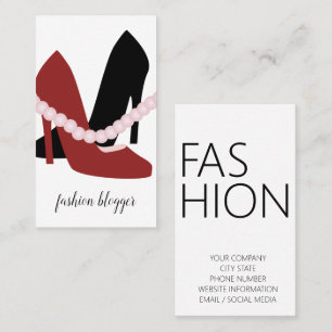 Tarjeta De Visita Tacones Monos Perlas Bloguera Fashionista Mujer