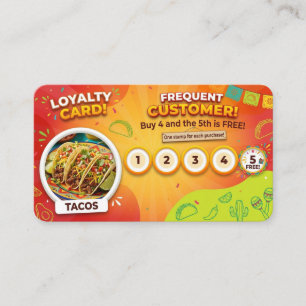 Tarjeta De Visita Tacos- Lealtad Tienda Local 
