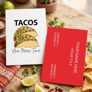 Tarjeta De Visita Tacos Una Vez Más Comida Mexicana Taco