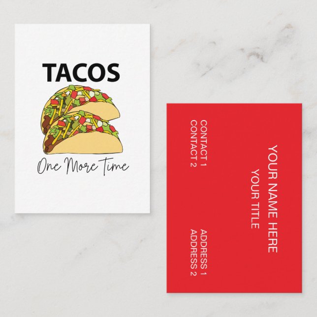 Tarjeta De Visita Tacos una vez más Taco de comida mexicana (Anverso / Reverso)