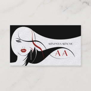 Tarjeta De Visita Tacto Blanco Y Negro De La Plantilla De Belleza Ro