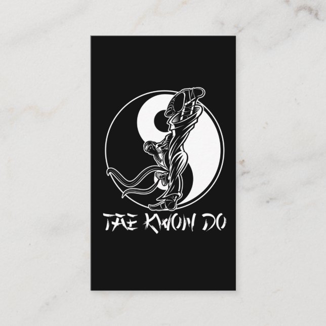 Tarjeta De Visita Taekwondo artes marciales tae kwon do auto defensa (Anverso)