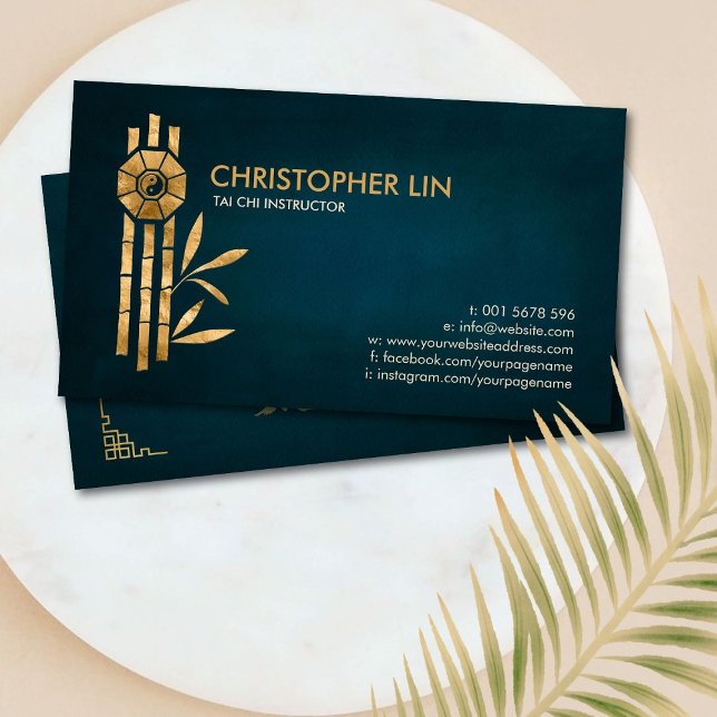 Tarjeta De Visita Tai - Chi Bagua / Pakua y bambú de la suerte (Subido por el creador)